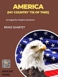 America (My Country, 'Tis of Thee) (Brass Quartet and Piano) E Print cover Thumbnail